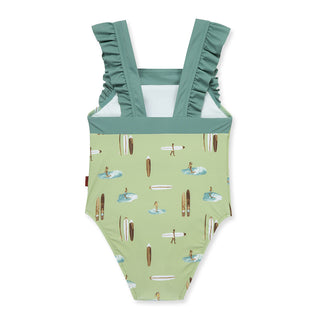 Summer Surf Ruffle Square Neck Swimsuit