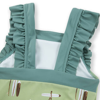Summer Surf Ruffle Square Neck Swimsuit