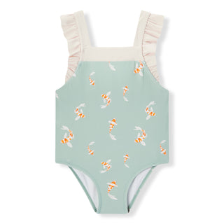 Swimming Koi Ruffle Square Neck Swimsuit