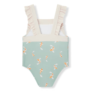 Swimming Koi Ruffle Square Neck Swimsuit