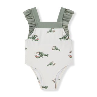 Mint Lobster Ruffle Square Neck Swimsuit
