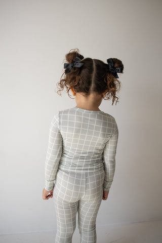 Bamboo Two Piece Pajamas | Foggy Grid