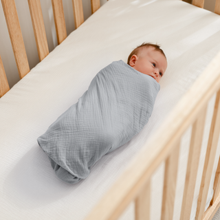Muslin Swaddle Blankets, 42” x 42” in Heather Blue, Pacific Blue, Fern, Pack of 3