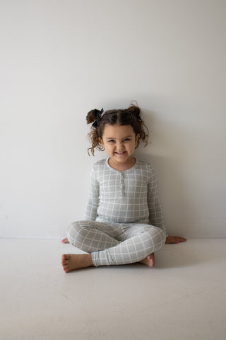 Bamboo Two Piece Pajamas | Foggy Grid