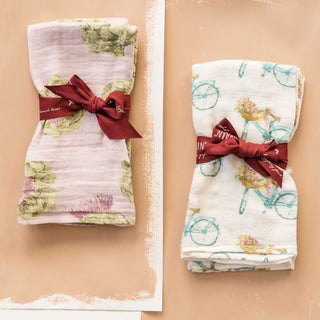 Butterfly Bamboo Muslin Two-Piece Burp Cloth Set