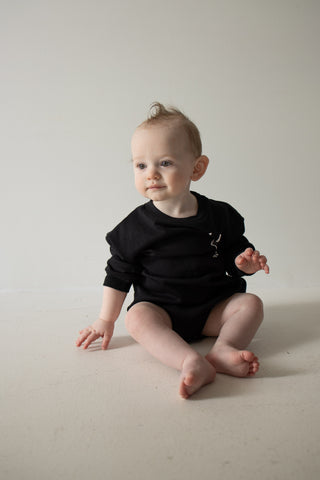 Sweatshirt Romper | Midnight Skelly