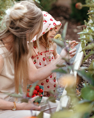 Strawberry Wide Brim Sun Bonnet Hat