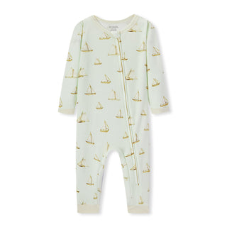 Sailboat Melody Organic Cotton Zipper Pajama