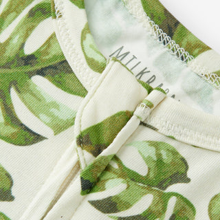 Island Leaf Cotton Stretch Zipper Pajama
