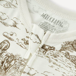 Country Toile Luxe Stretch Zipper Pajama