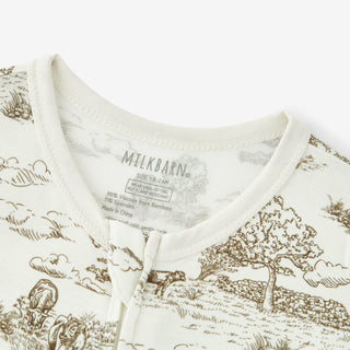 Country Toile Luxe Stretch Zipper Pajama