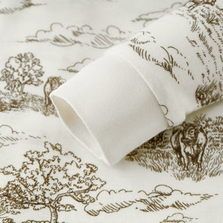 Country Toile Luxe Stretch Zipper Pajama