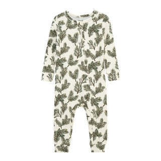 Pine Brushed Zipper Pajama