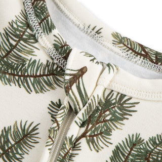 Pine Brushed Zipper Pajama