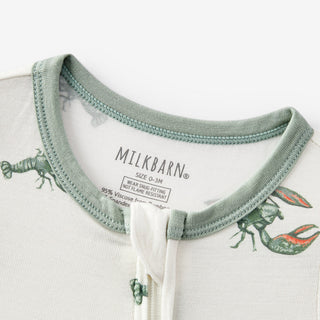 Mint Lobster Luxe Stretch Zipper Pajama
