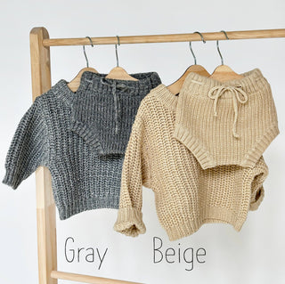 Baby Chunky Knit Braided Sweater | Pastels