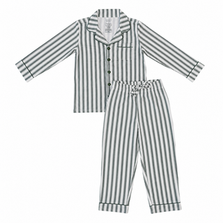 Green Stripe Collared Bamboo Set