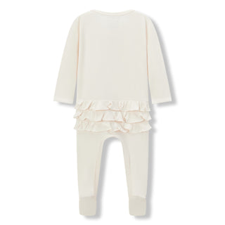 Salt Luxe Solid Ruffle Footed Romper