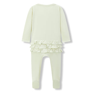 Aloe Luxe Solid Ruffle Footed Romper