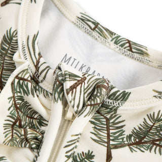 Pine Brushed Ruffle Footed Romper