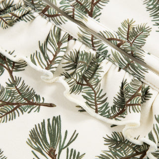 Pine Brushed Ruffle Footed Romper