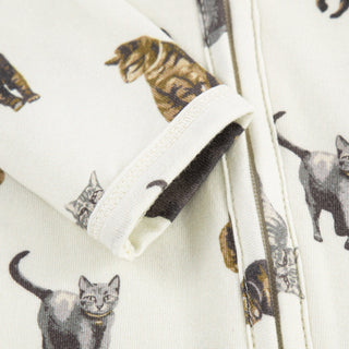 Cat Cotton Stretch Zipper Footed Romper