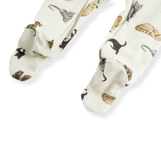 Cat Cotton Stretch Zipper Footed Romper