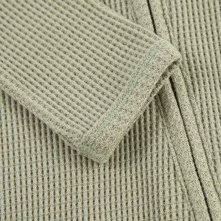 Tea Waffle Zipper Footed Romper