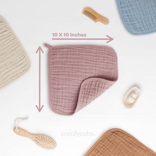 Muslin Washcloths by Comfy Cubs - Mauve