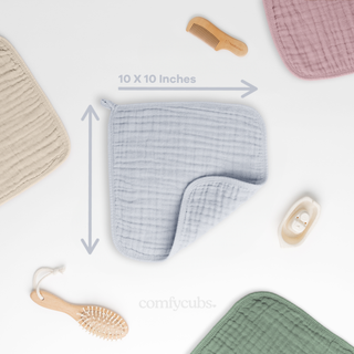 Muslin Washcloths by Comfy Cubs - Slate