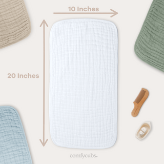 Muslin Burp Cloths by Comfy Cubs - White
