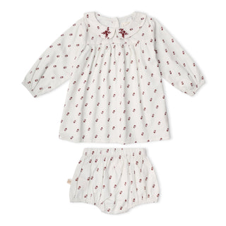Organic Peter Pan Collar Dress - Forest Scatter