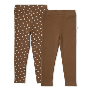 Organic Legging Set of 2 - Chestnut Bloom + Brown
