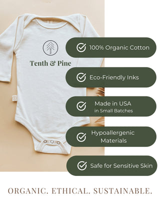 New Year Wishes Organic Baby Bodysuit Long Sleeve