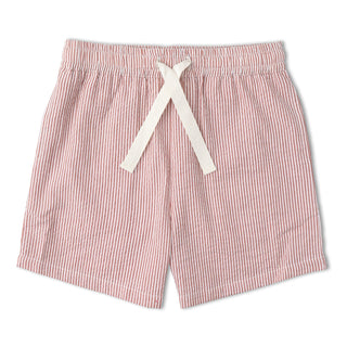 Organic Shirt & Shorts Set - Coral Stripes