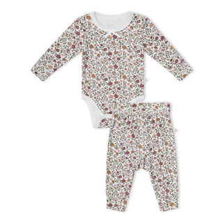 Organic Bodysuit & Foldover Pants Set - Woodland Sprig