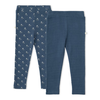 Organic Legging Set of 2 - Indigo Blossom + Navy