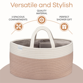 Rope Diaper Caddy by Comfy Cubs - Blush
