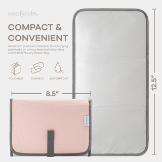 Compact Changing Pad by Comfy Cubs - Pink Blush