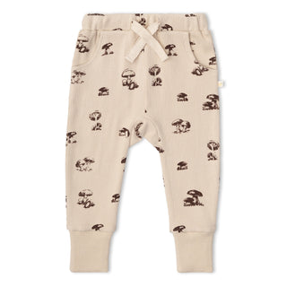 Organic Kimono Onesie & Pants Set - Mushroom