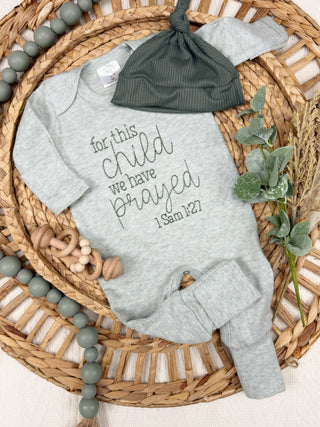 Baby Romper | For This Child We Have Prayed | Green