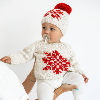 Snowflake Natural Crew Neck Sweater for Baby & Toddler