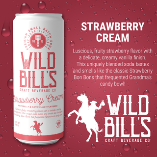 Strawberry Cream  - Premium Cane Sugar Soda can