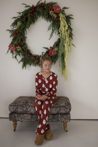 Youth Flare Bamboo Pajamas | Vintage Santa