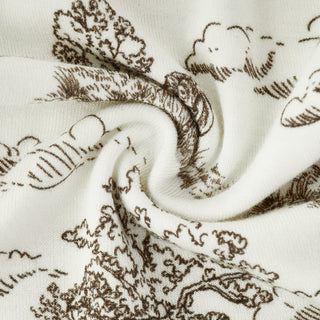 Country Toile Luxe Stretch Knotted Beanie Hat