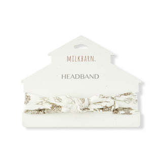 Country Toile Luxe Stretch Knotted Headband