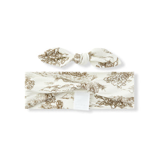Country Toile Luxe Stretch Knotted Headband