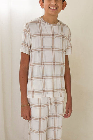 Youth Straight Leg Bamboo Pajamas | Ellis Plaid