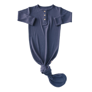 Knotted Gown Navy Blue Rib