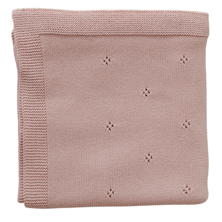 Blush Pink Pointelle Knit Blanket
